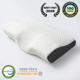 HappySleep ergonomisk kudde med certifieringar